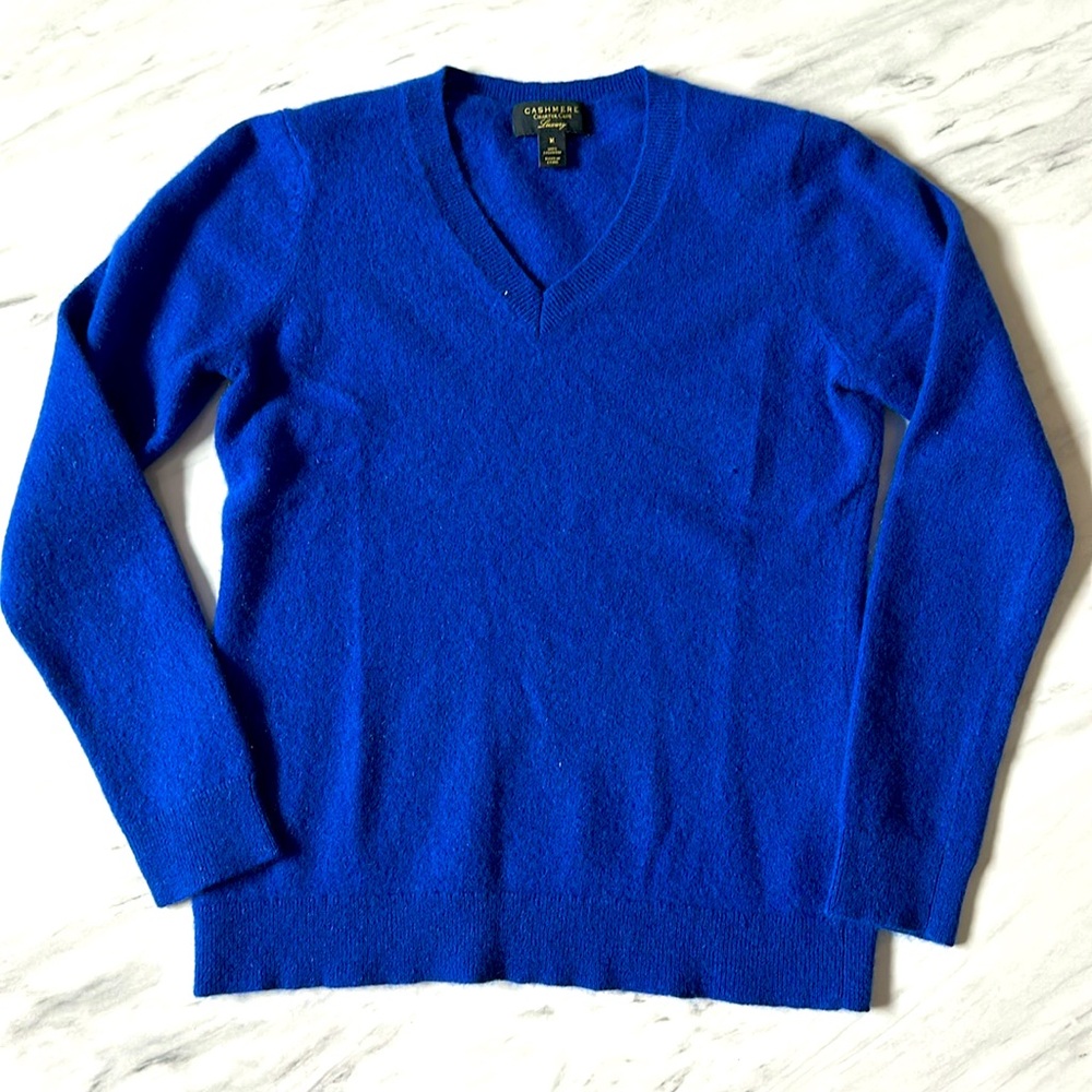 Charter Club Luxury royal blue 100% Cashmere sweater